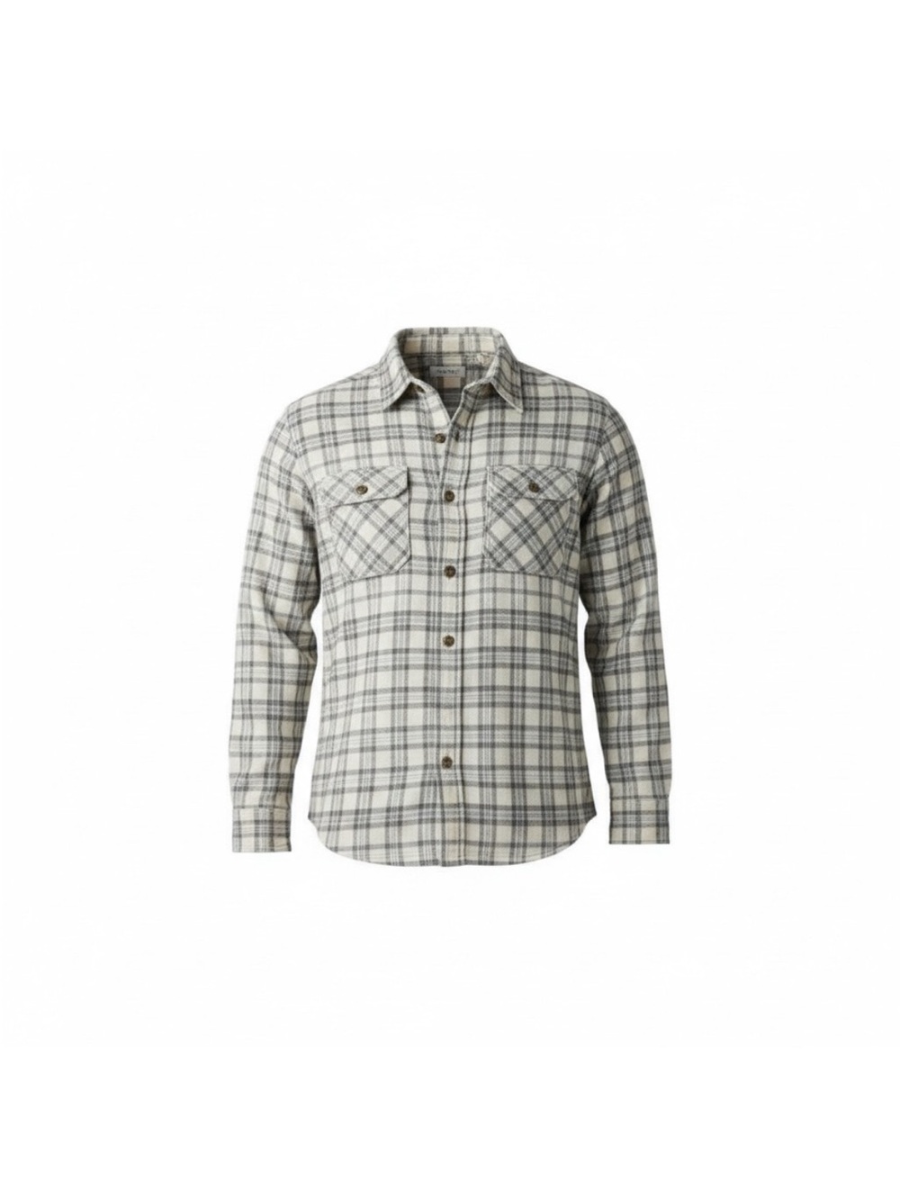 Old Navy Men's Plaid Button-Down Shirt in Cream and Gray